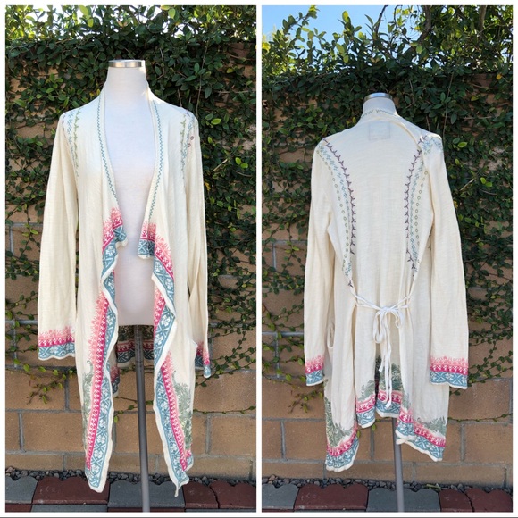 Johnny Was Sweaters - Johnny Was Biya Embroidered Duster, Small